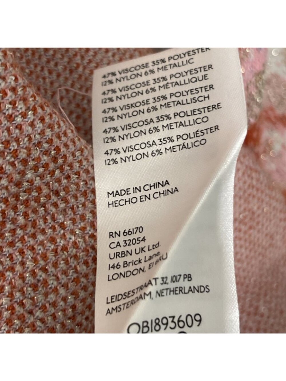 Anthropologie Beatrix Sweater Womens XS Pink Orange Pullover Mock Neck Lurex 138 - Picture 13 of 13